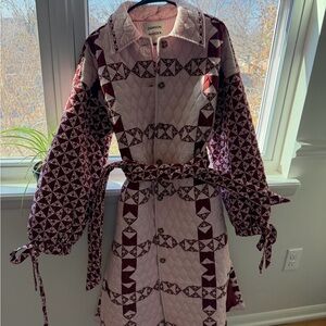 Damson madder quilted coat